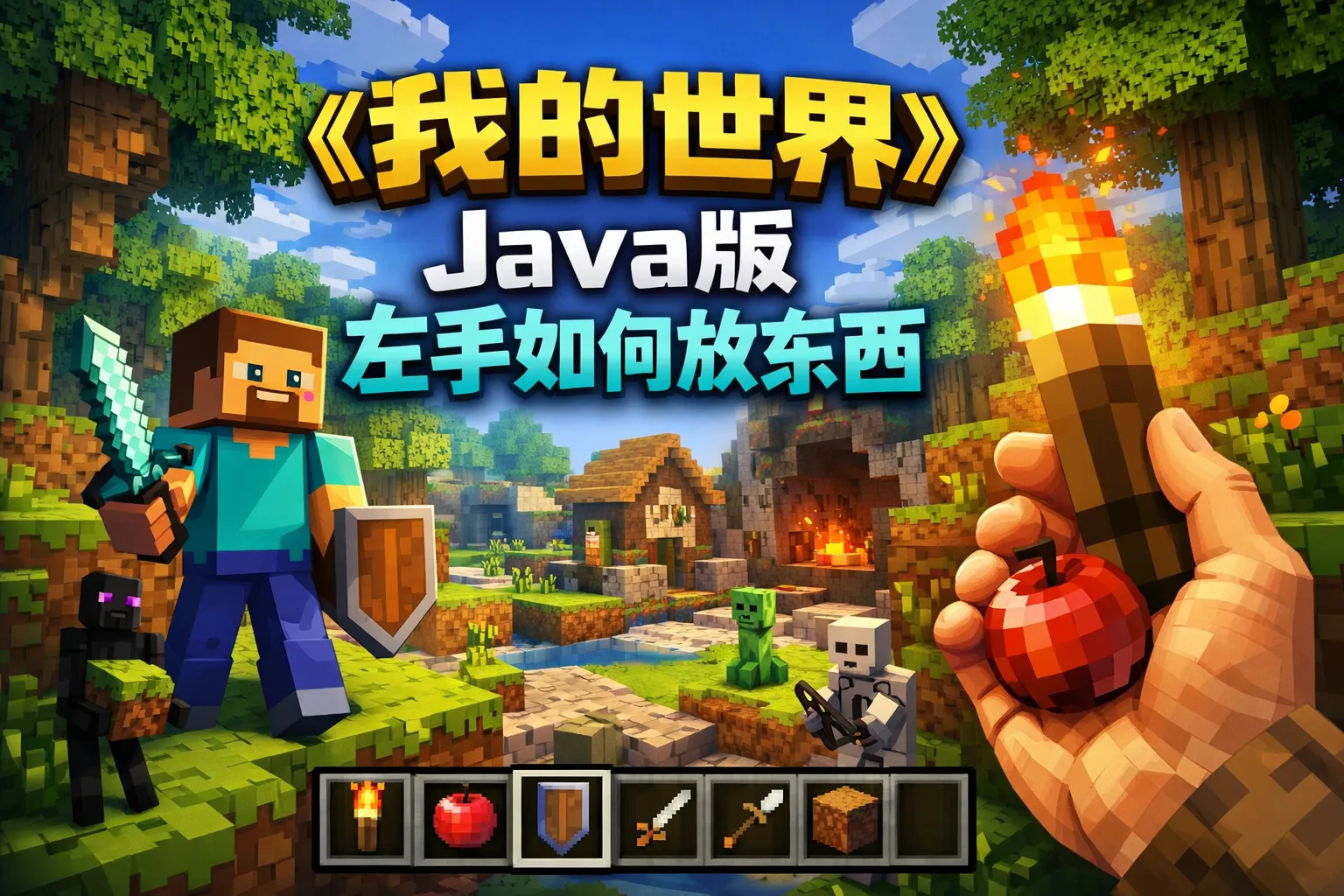 我的世界java版左手如何放东西