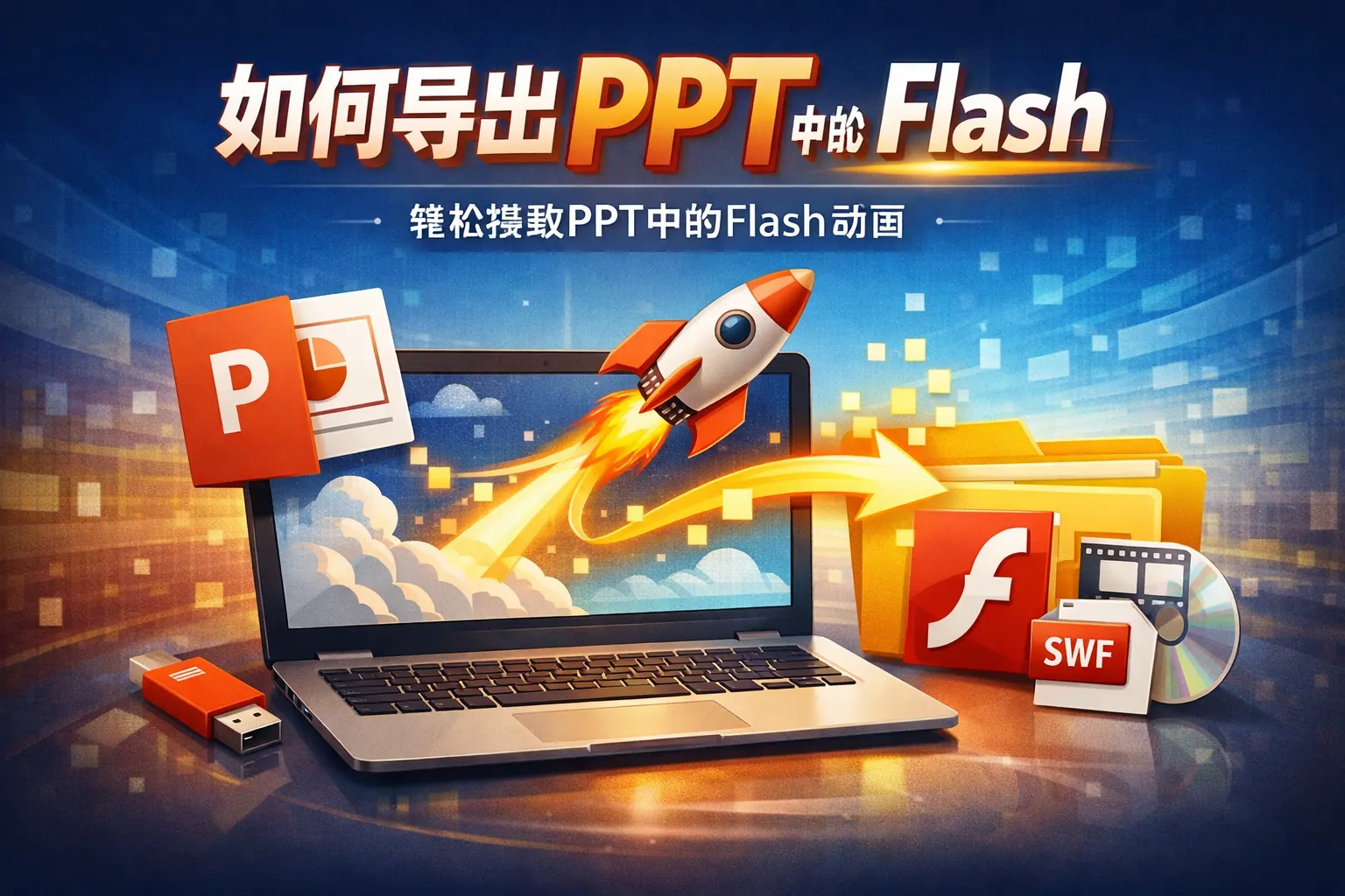 如何导出ppt中的flash