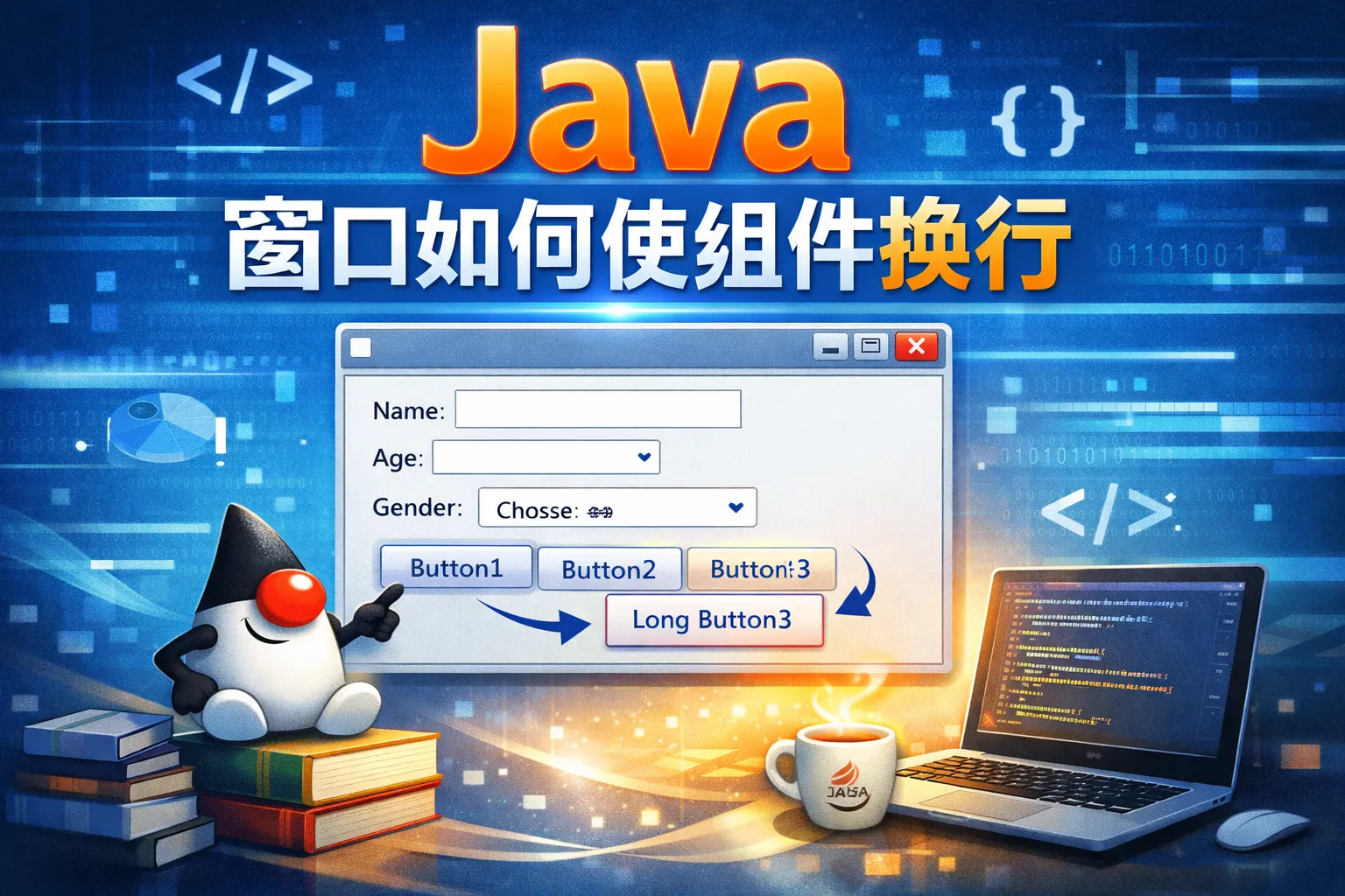 java窗口如何使组件换行