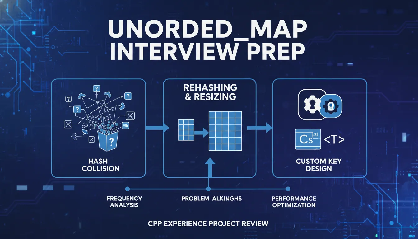 C++ unordered_map 面试题怎么复盘高频问题:哈希冲突、扩容和自定义 key的项目表达经验