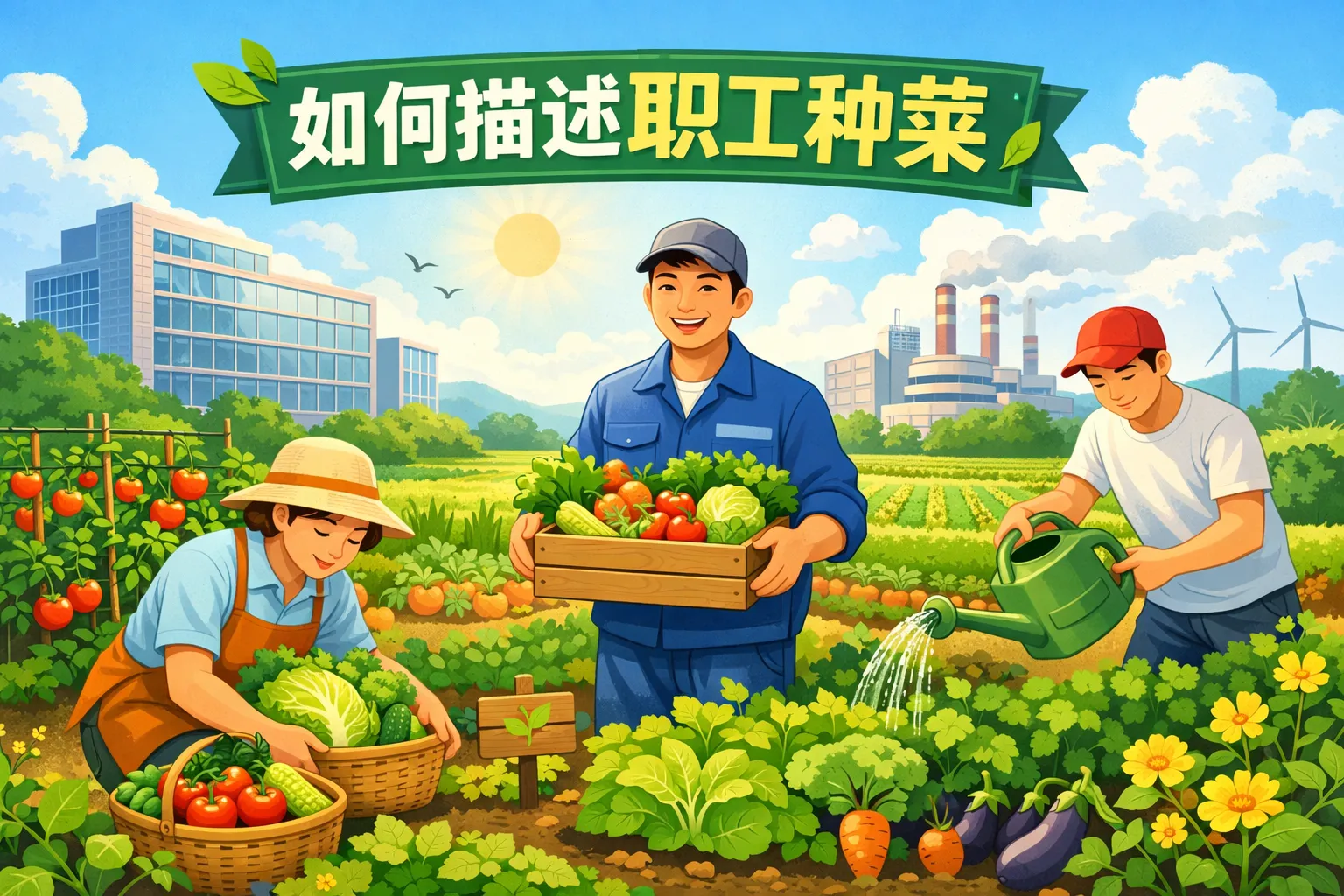 如何描述职工种菜