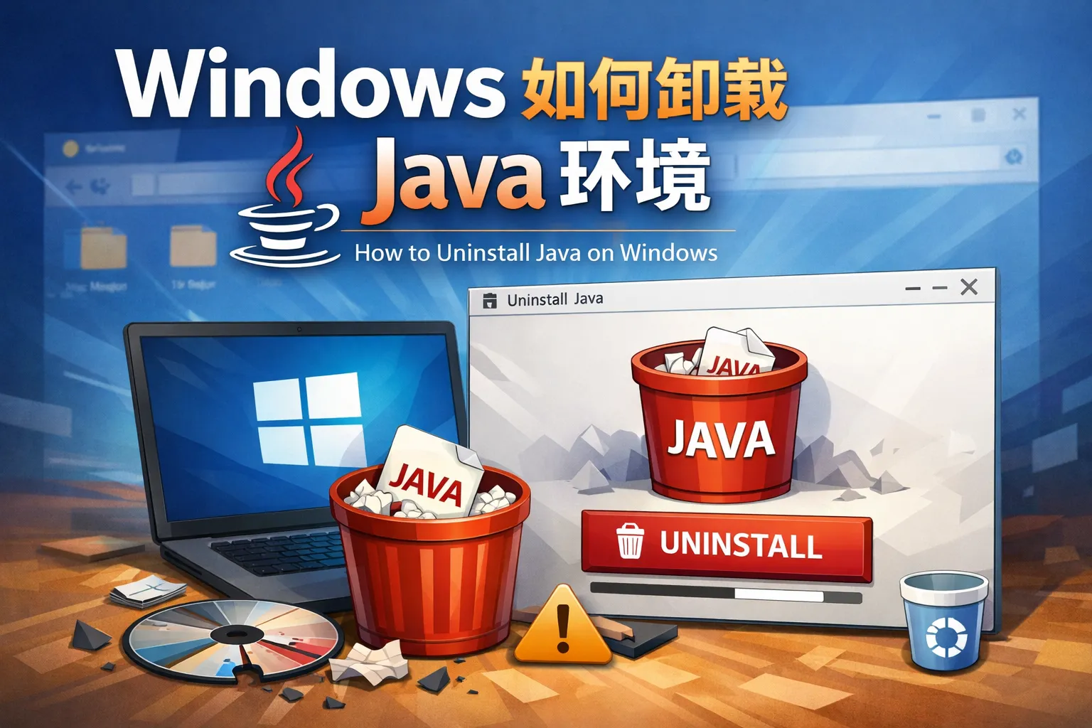 windows 如何卸载java环境