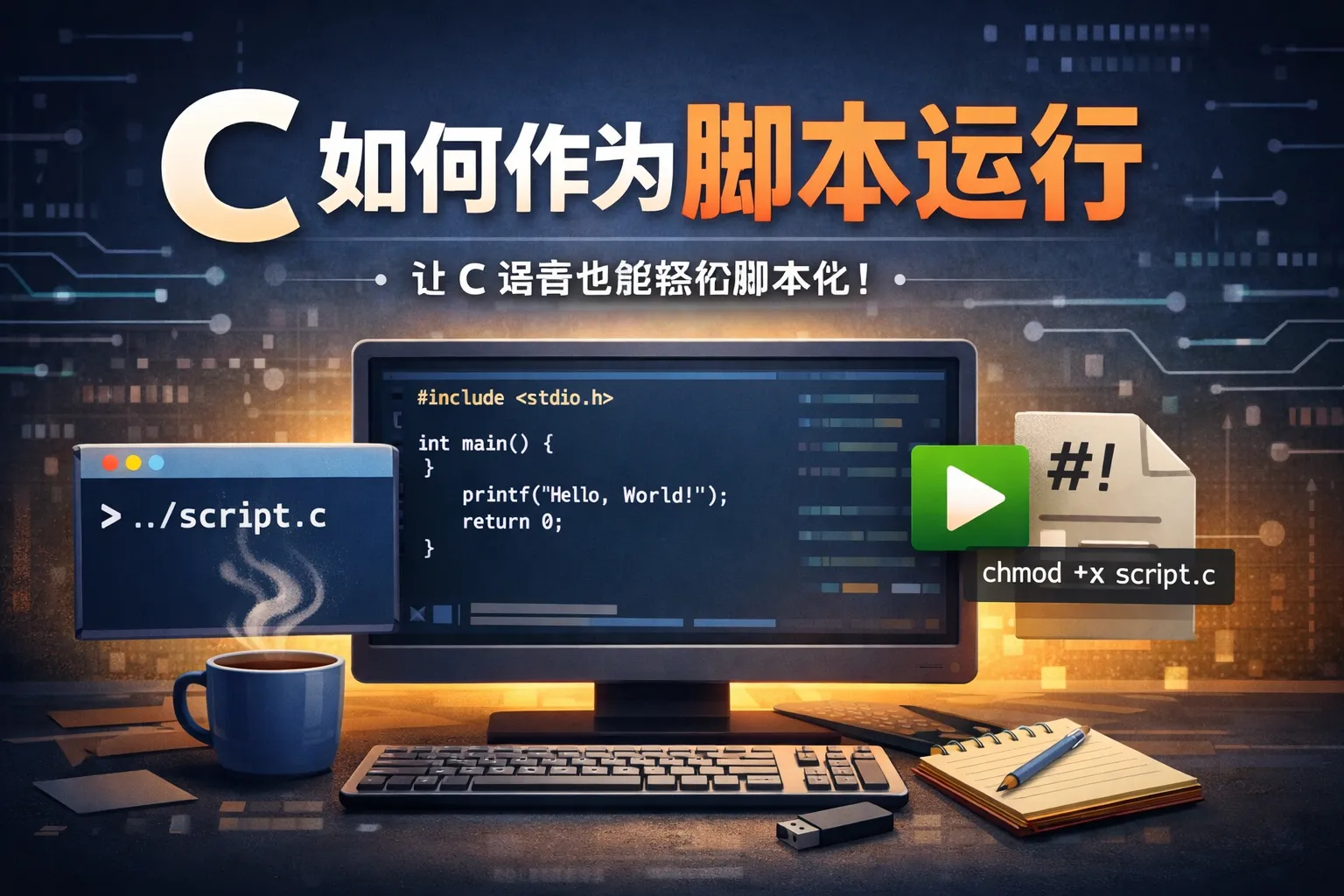 c 如何作为脚本运行