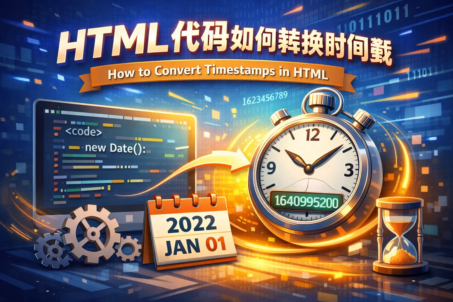 html代码如何转换时间戳
