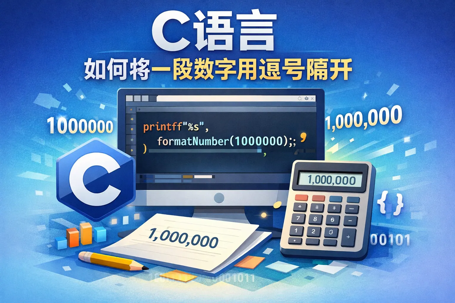 c语言如何将一段数字用逗号隔开