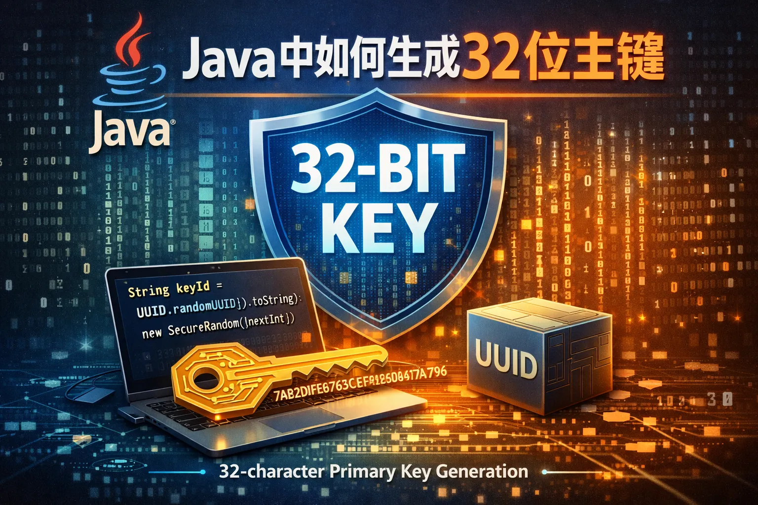 java中如何生成32位主键