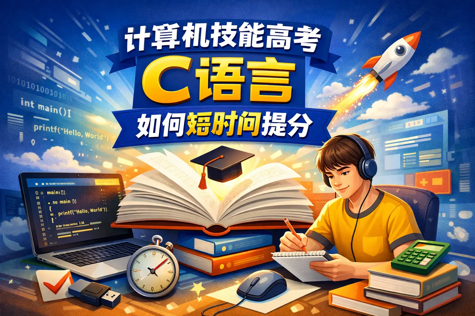 计算机技能高考c语言如何短时间提分