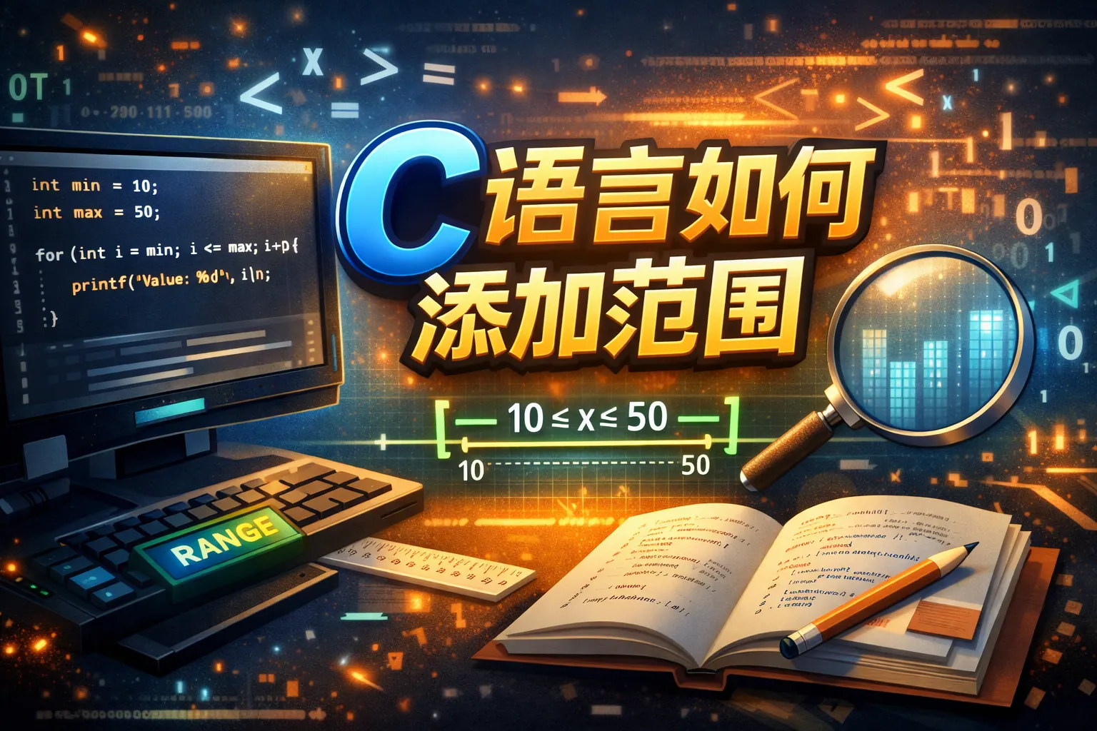 c语言如何添加范围