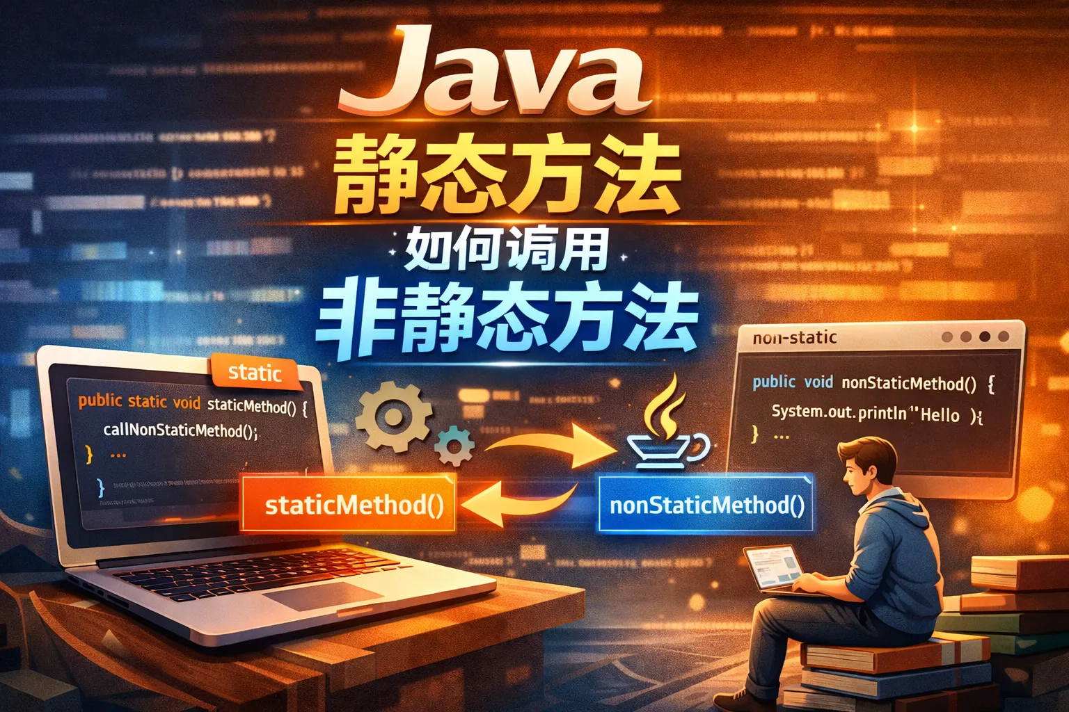 java 静态方法如何调用非静态方法