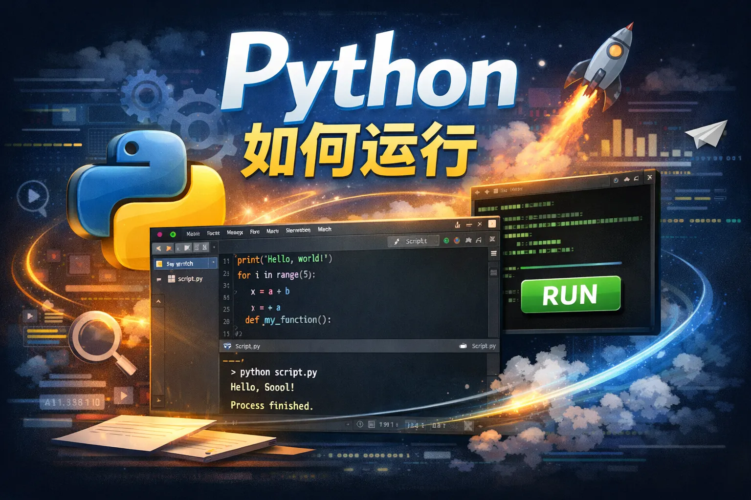 用编辑器写了python如何运行