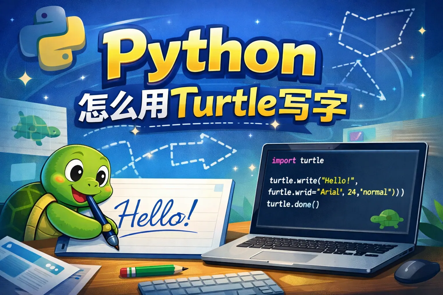 python怎么用turtle写字