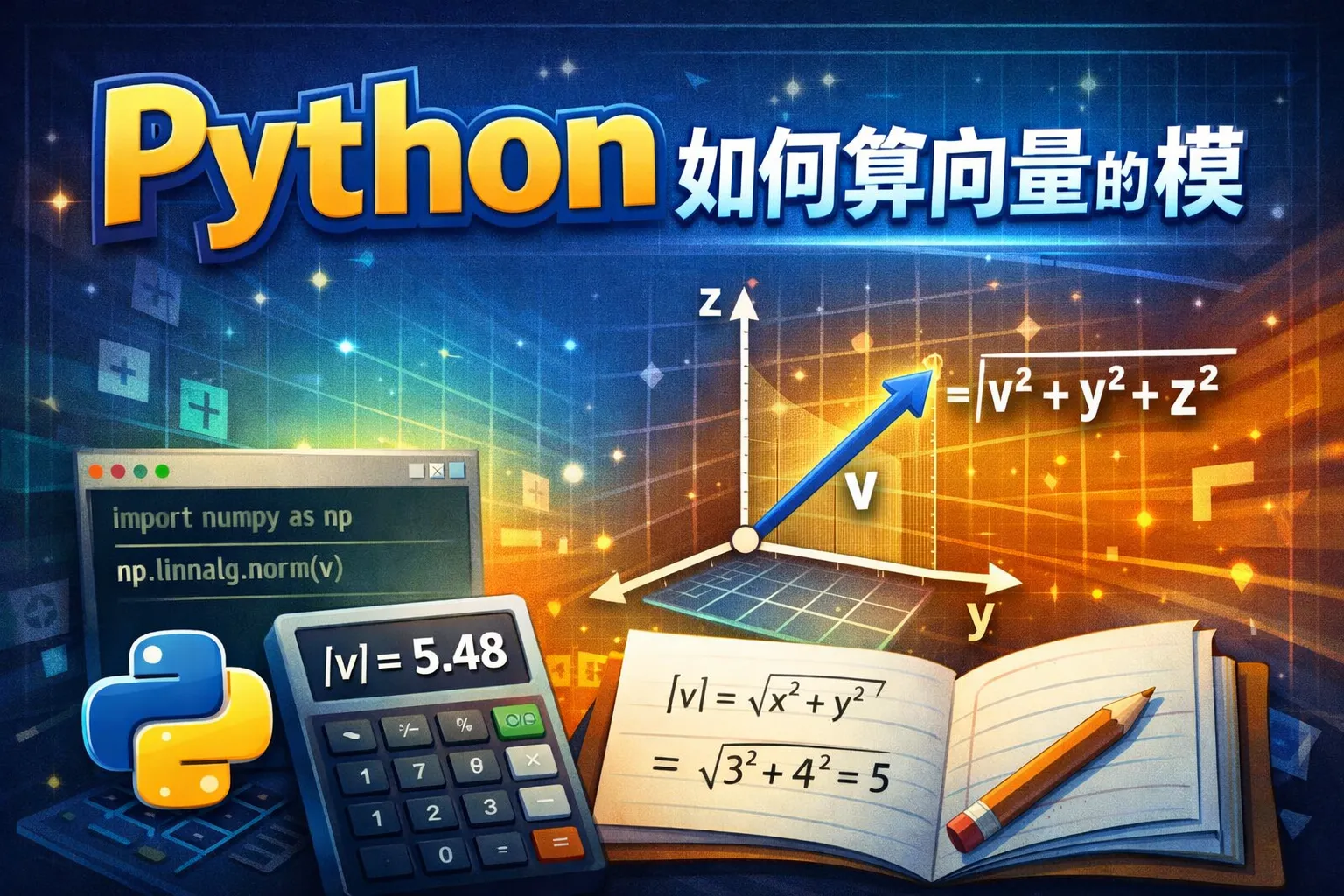 python如何算向量的模