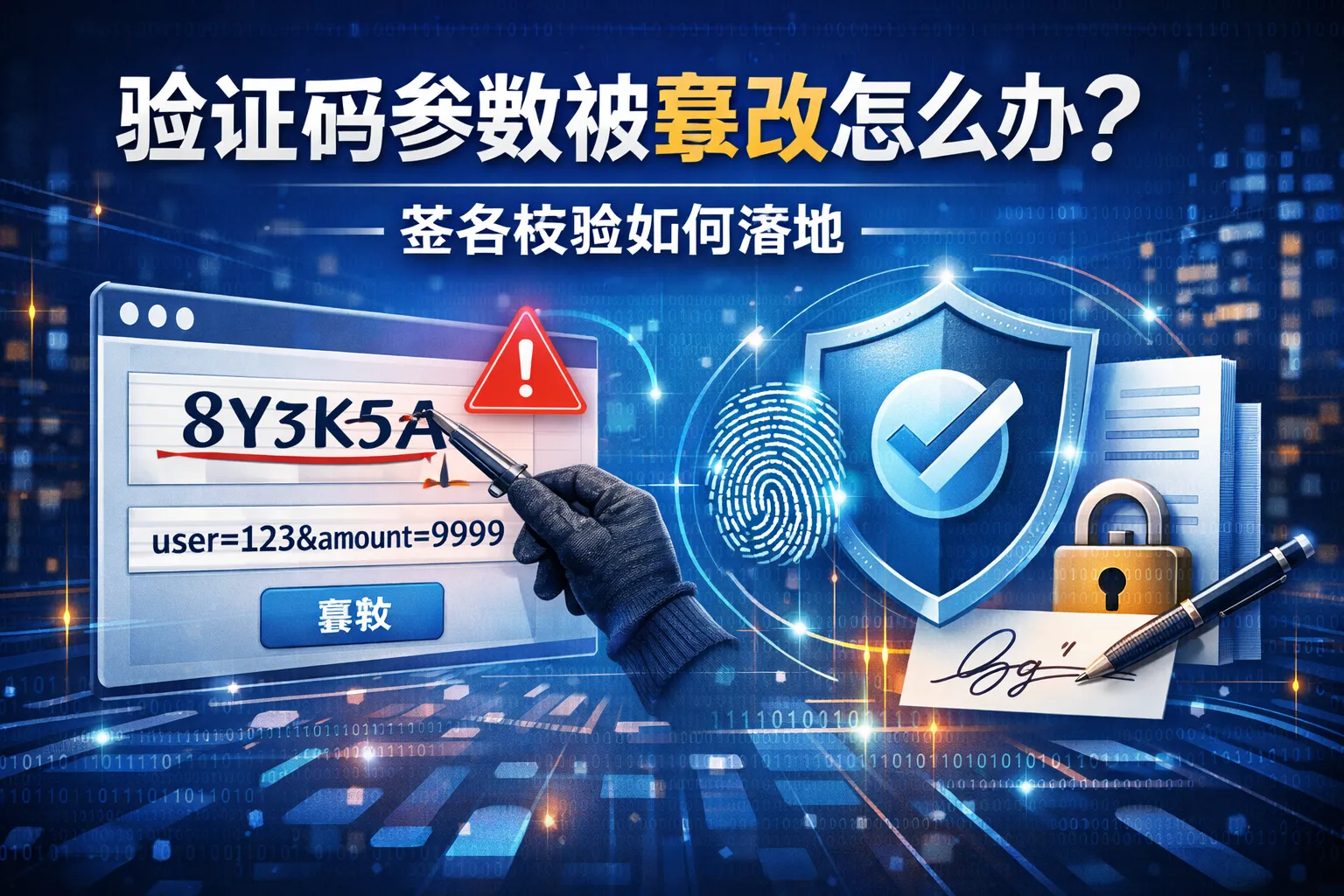 验证码参数被篡改怎么办?签名校验如何落地