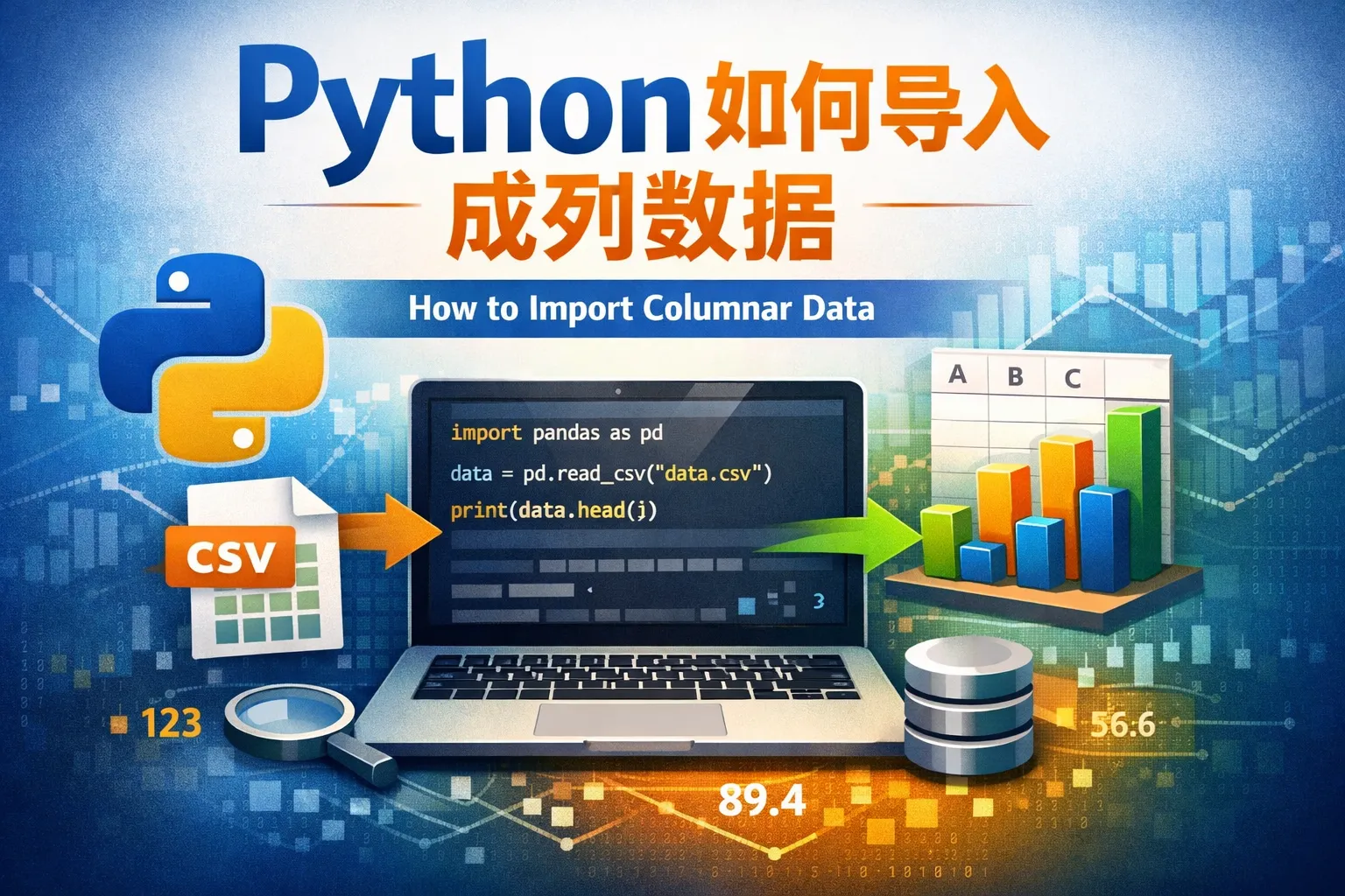 Python如何导入成列数据