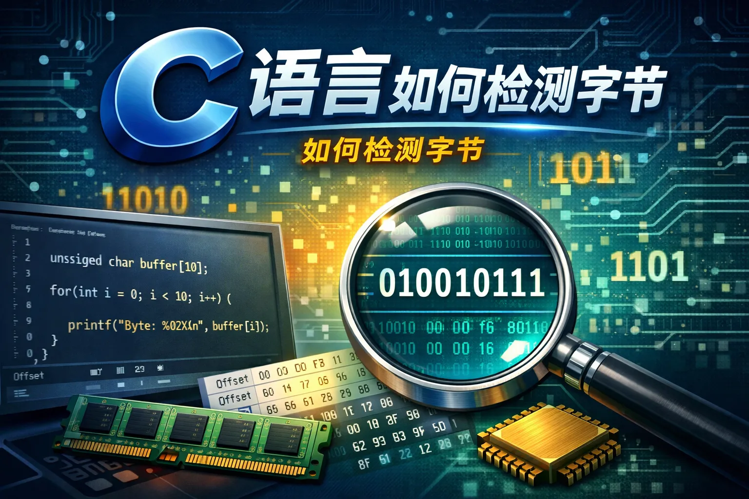 c语言如何检测字节