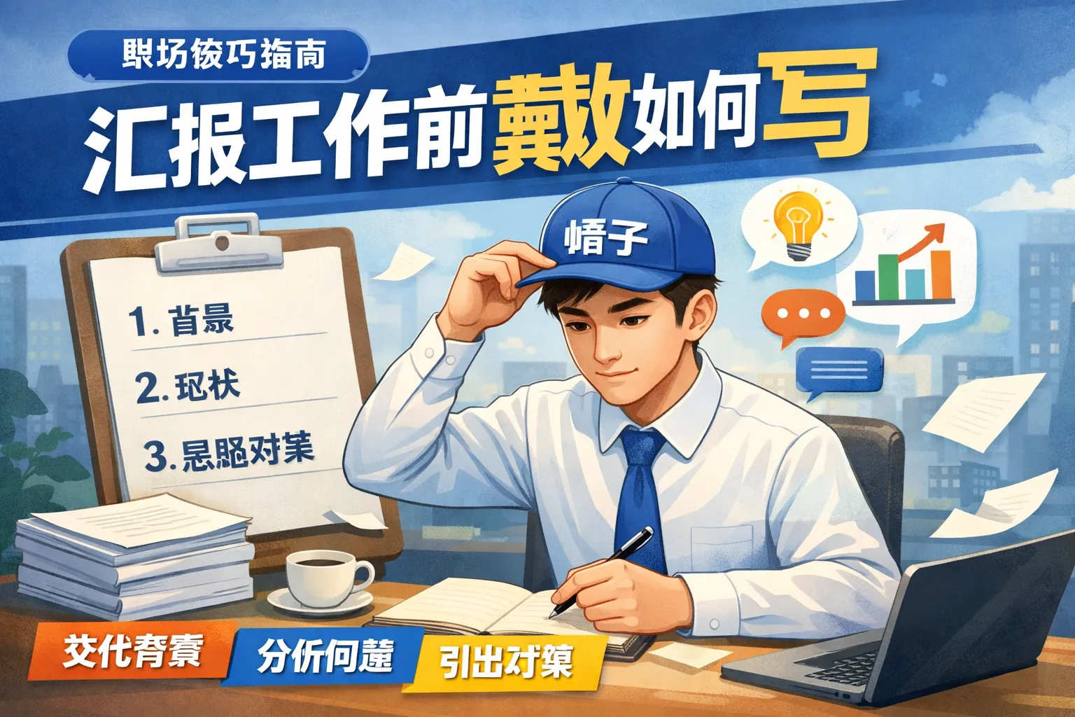 汇报工作前戴帽如何写