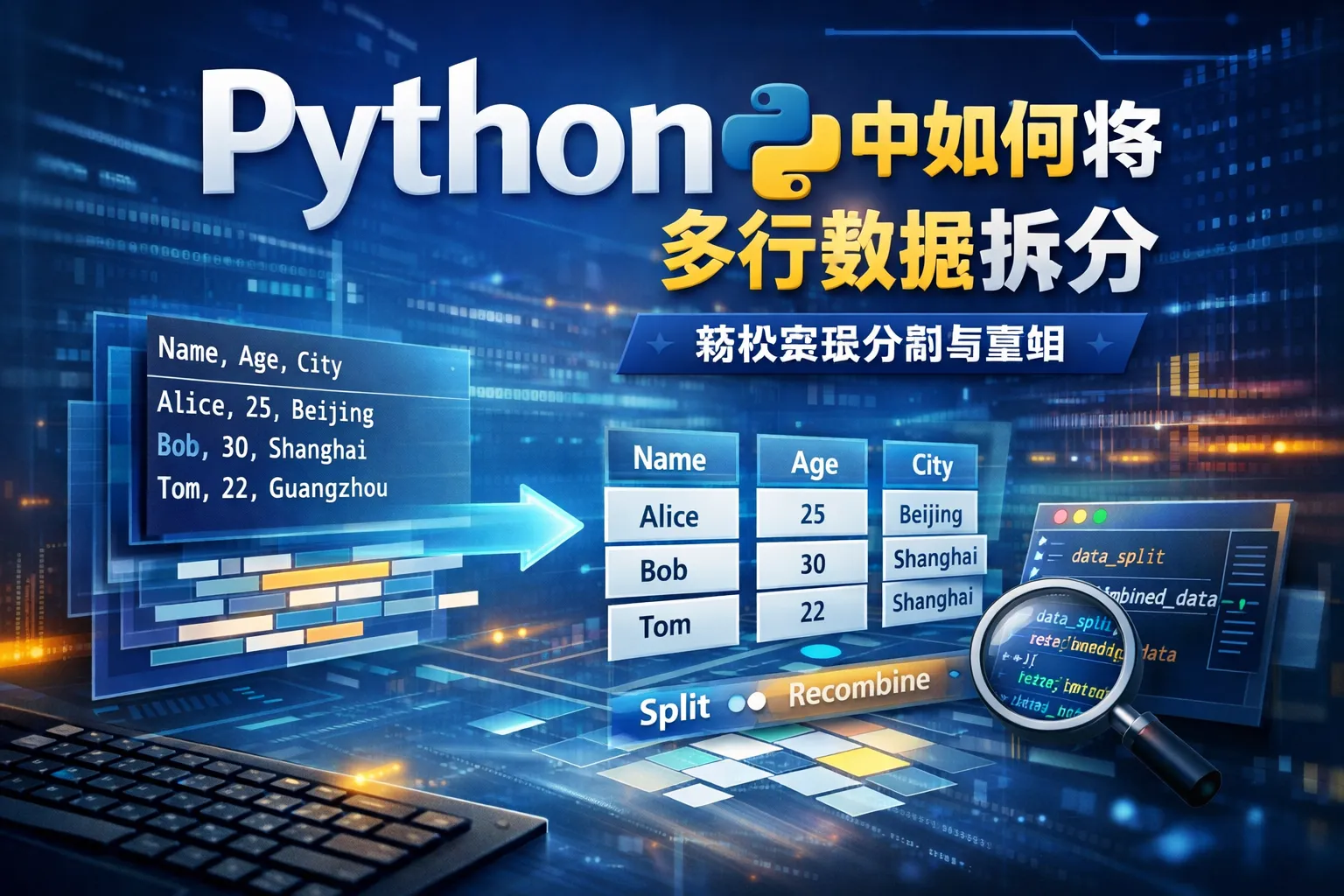 python中如何将多行数据拆分