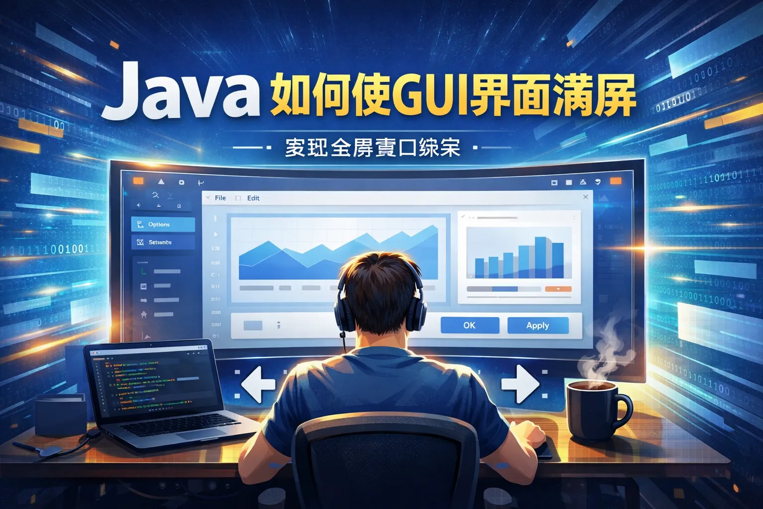 java如何使gui界面满屏