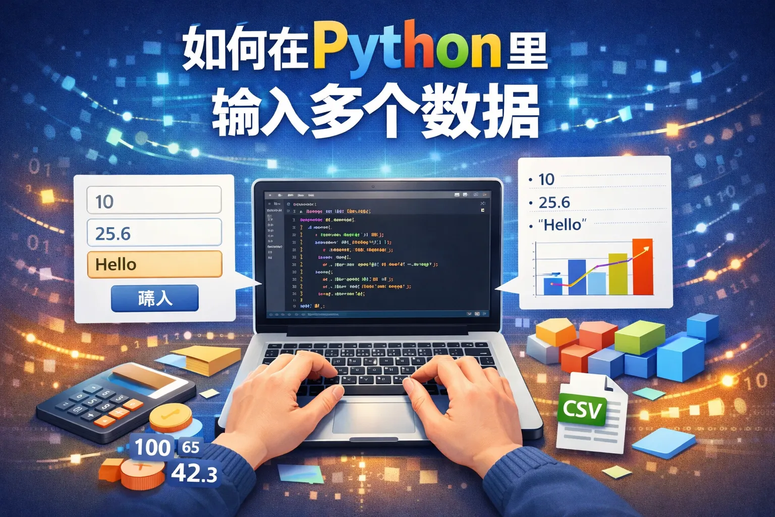 如何在python里输入多个数据