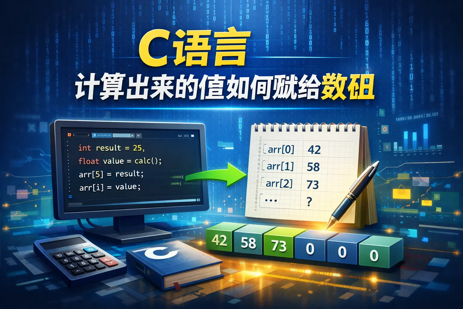C语言计算出来的值如何赋给数组