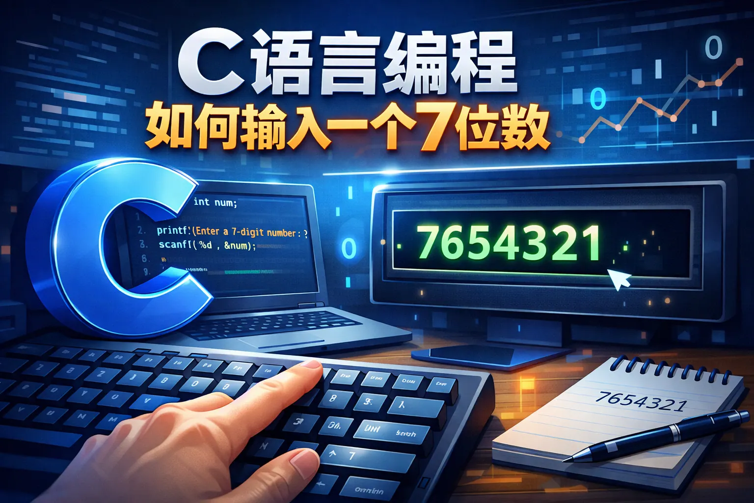 c语言编程如何输入一个7位数