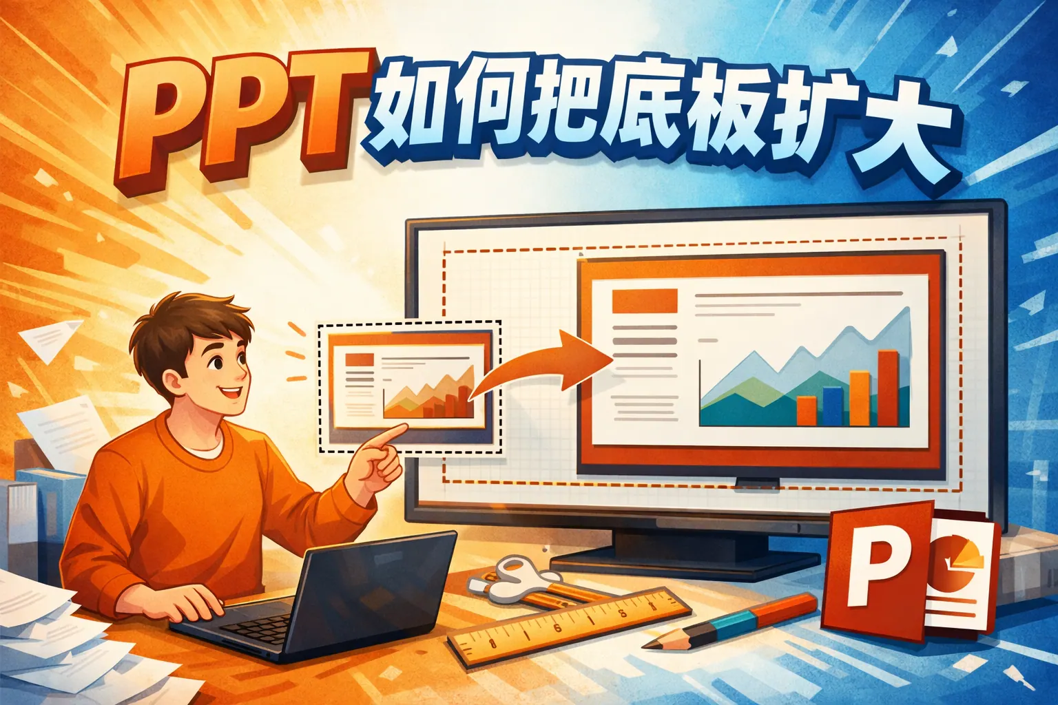 ppt如何把底板扩大