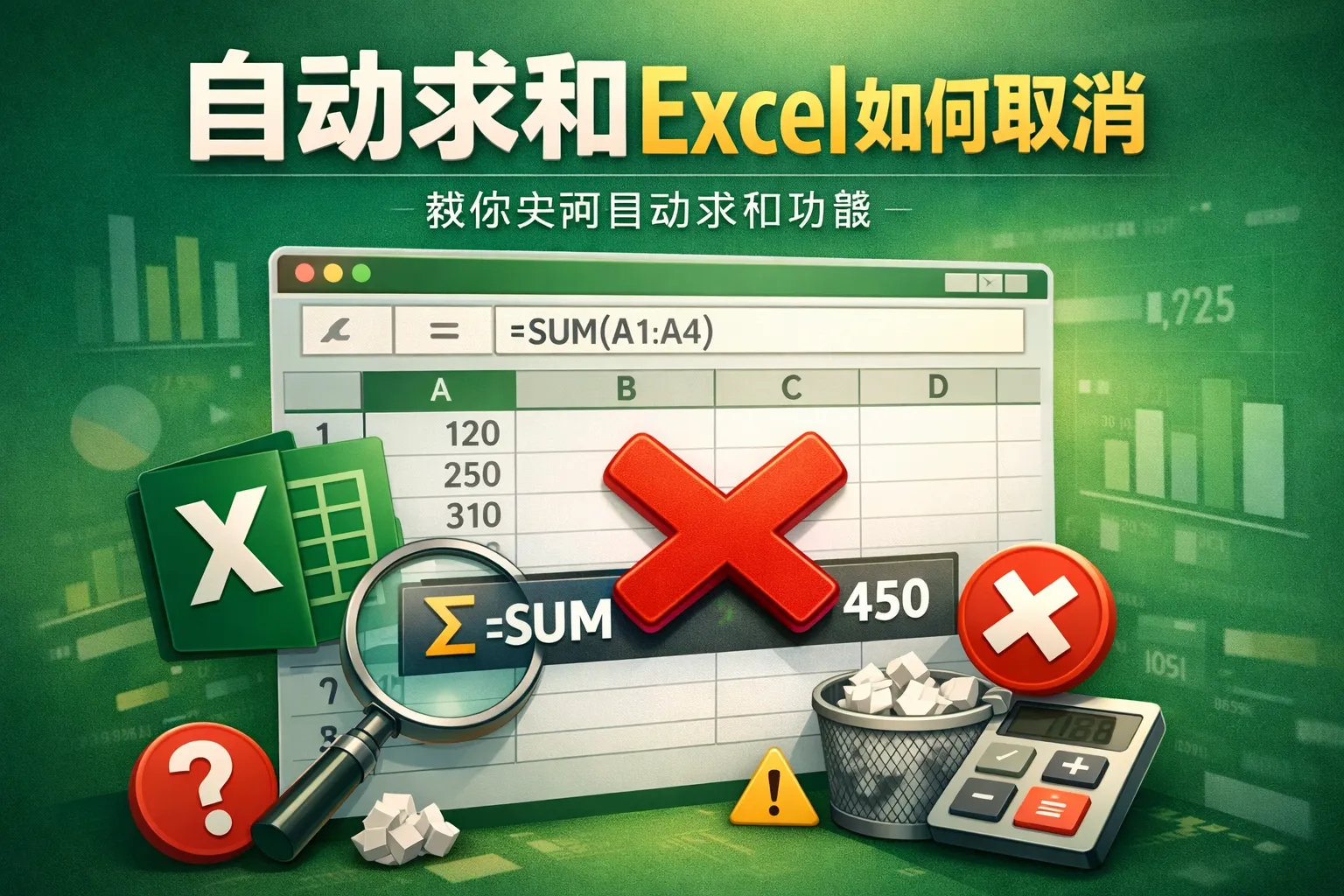 自动求和excel如何取消