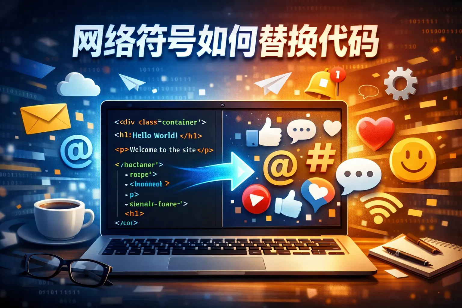 网络符号如何替换代码
