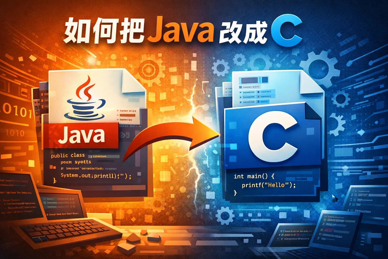 如何把java改成c