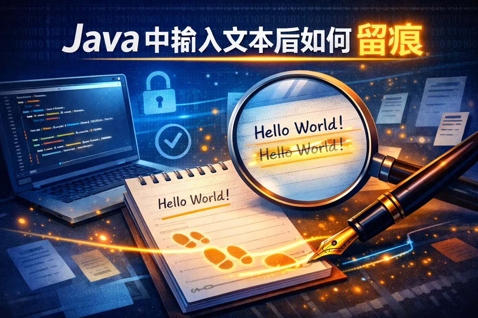 java中输入文本后如何留痕
