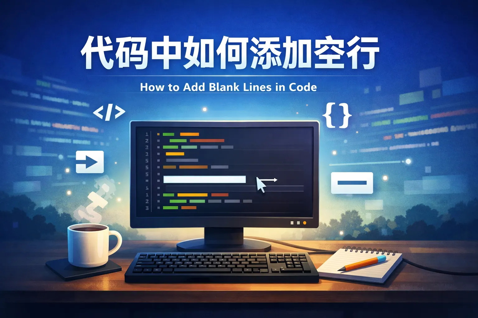 代码中如何添加空行