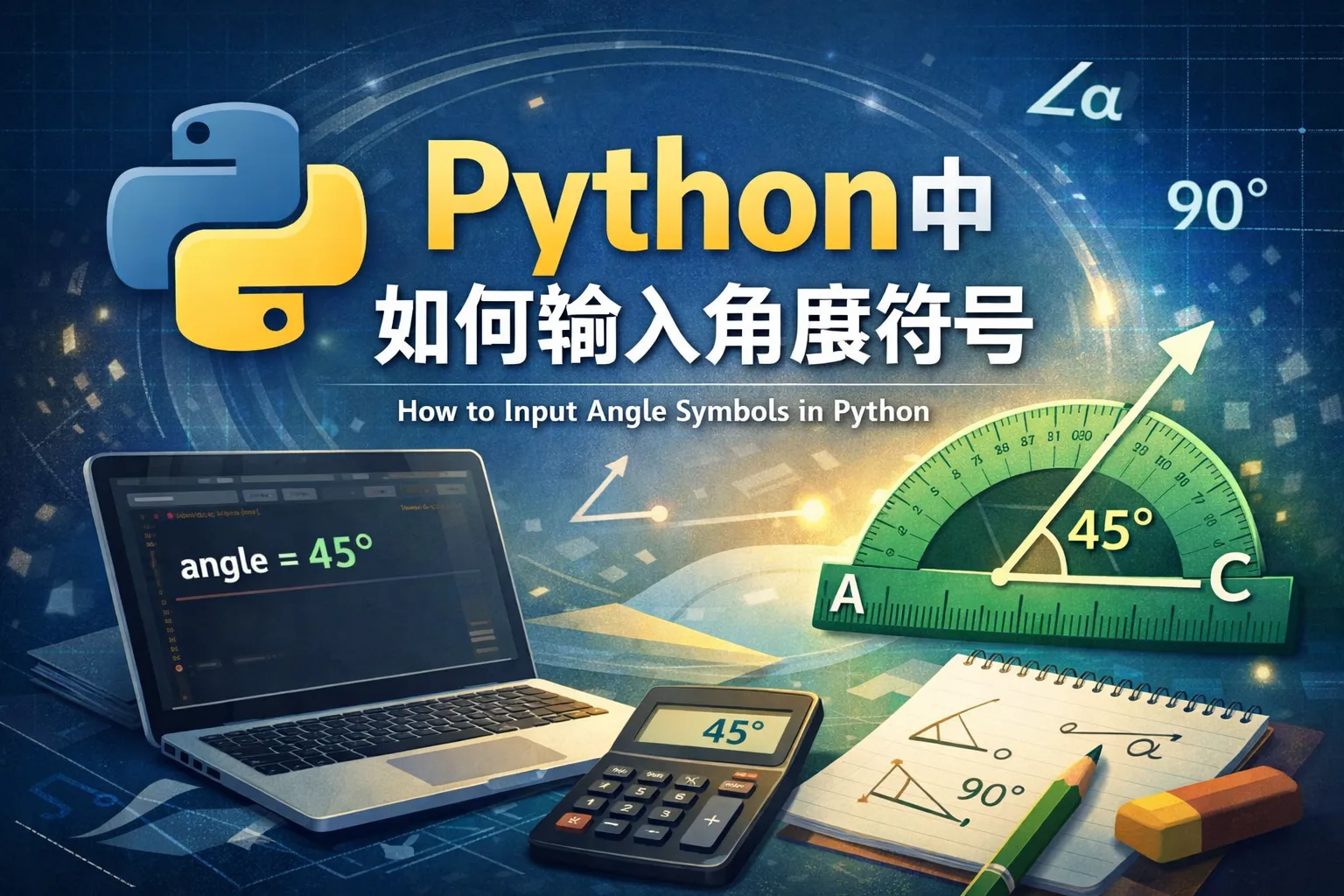 python中如何输入角度符号