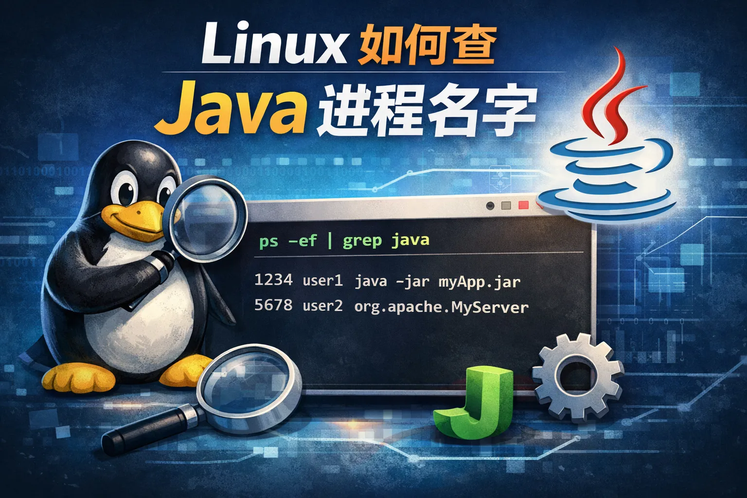 linux如何查java进程名字