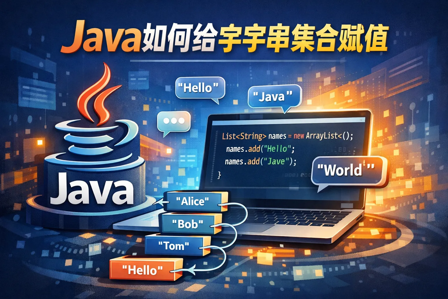 java如何给字符串集合赋值