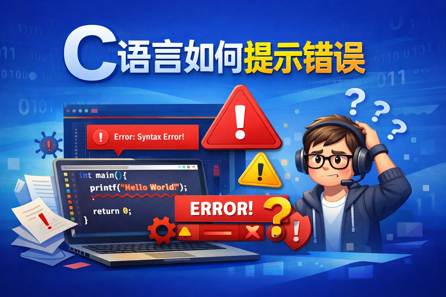 c语言如何提示错误