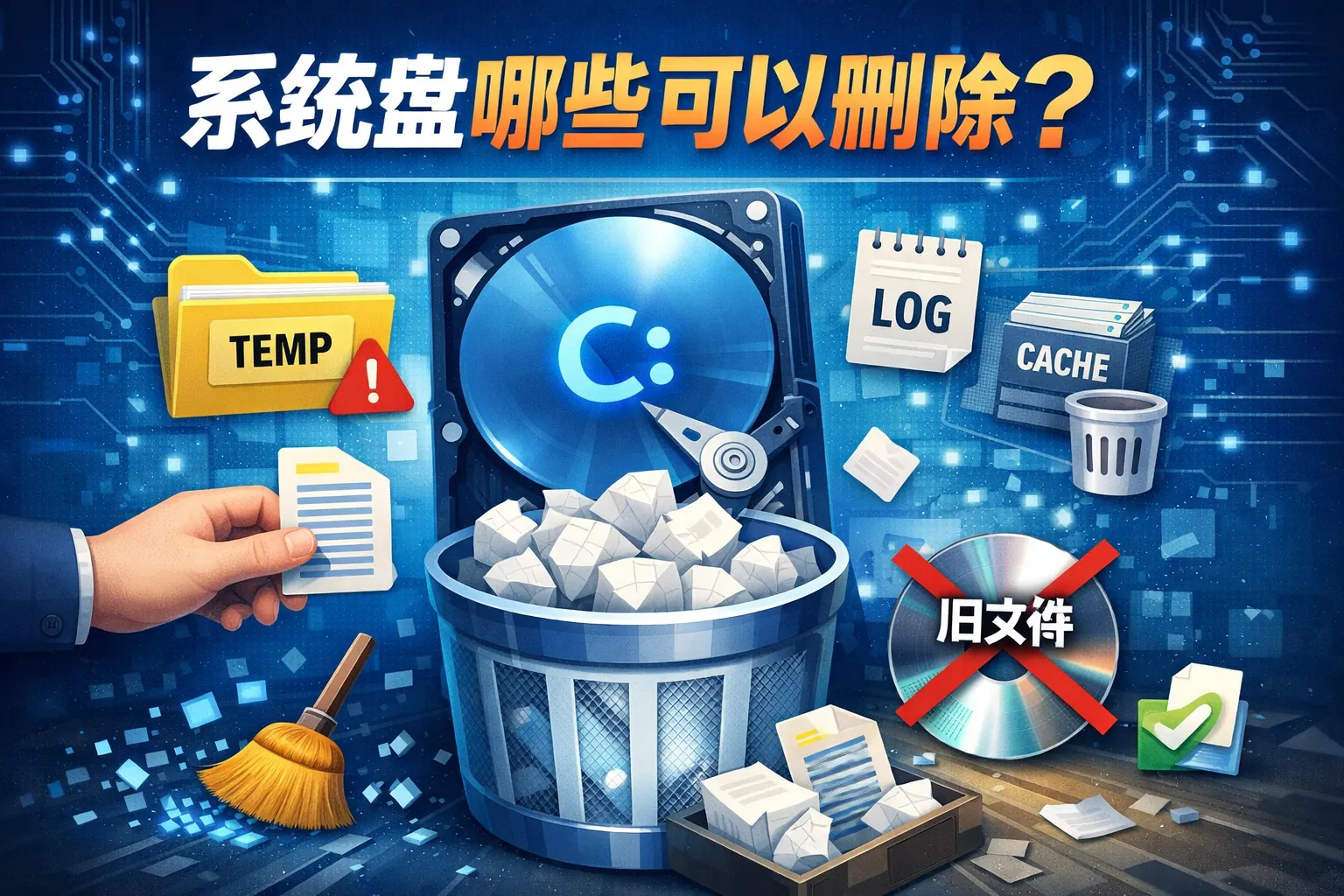 系统盘哪些可以删除