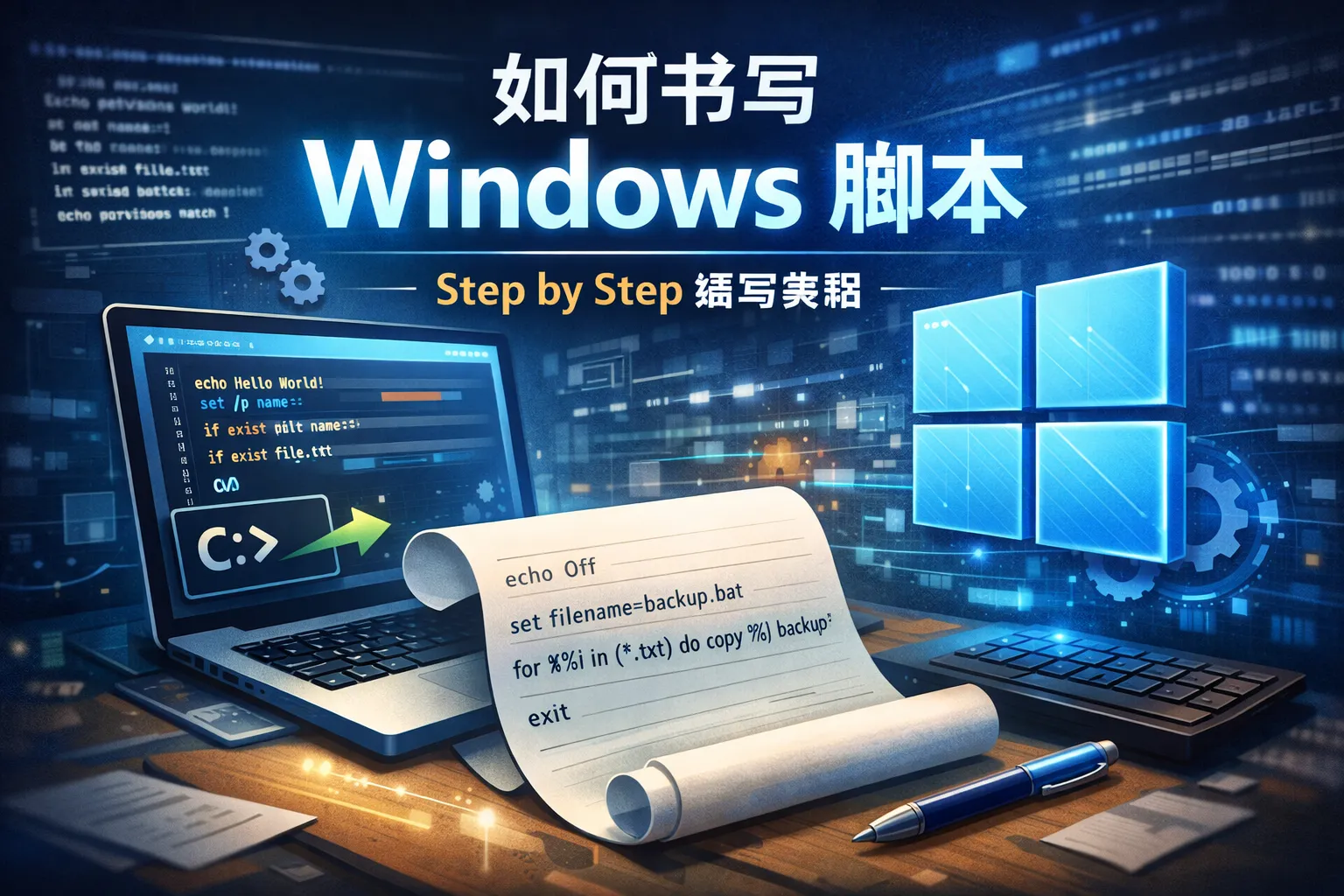 如何 书写windows脚本