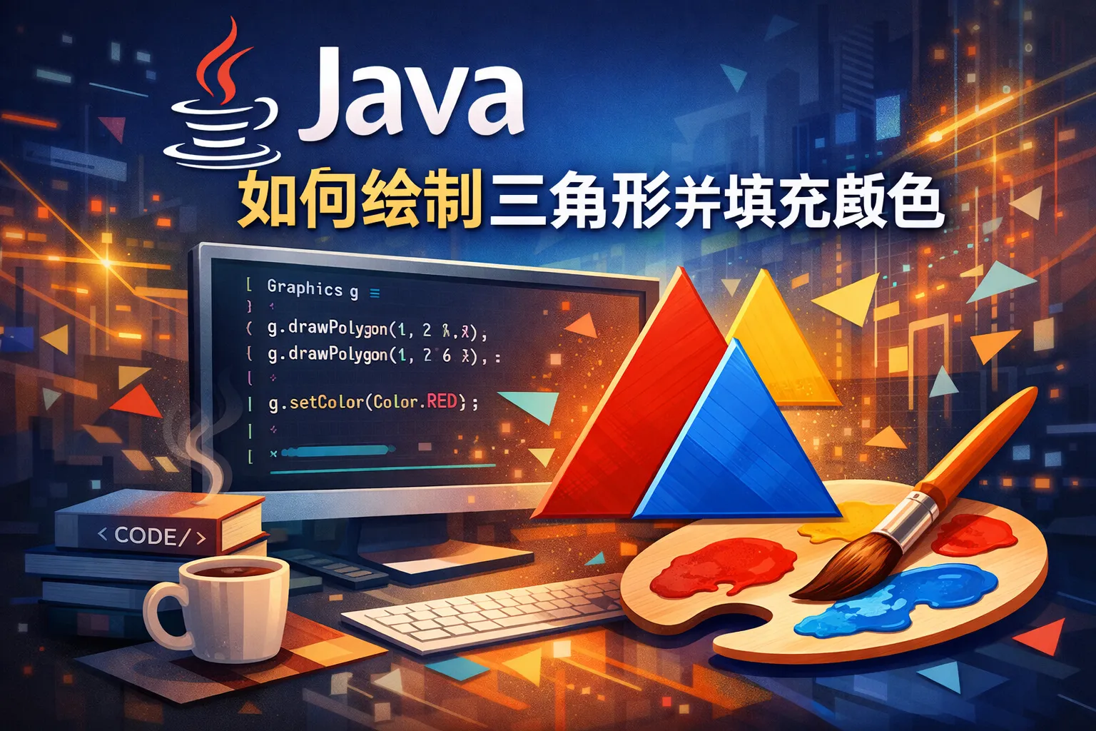 Java如何绘制三角形并填充颜色