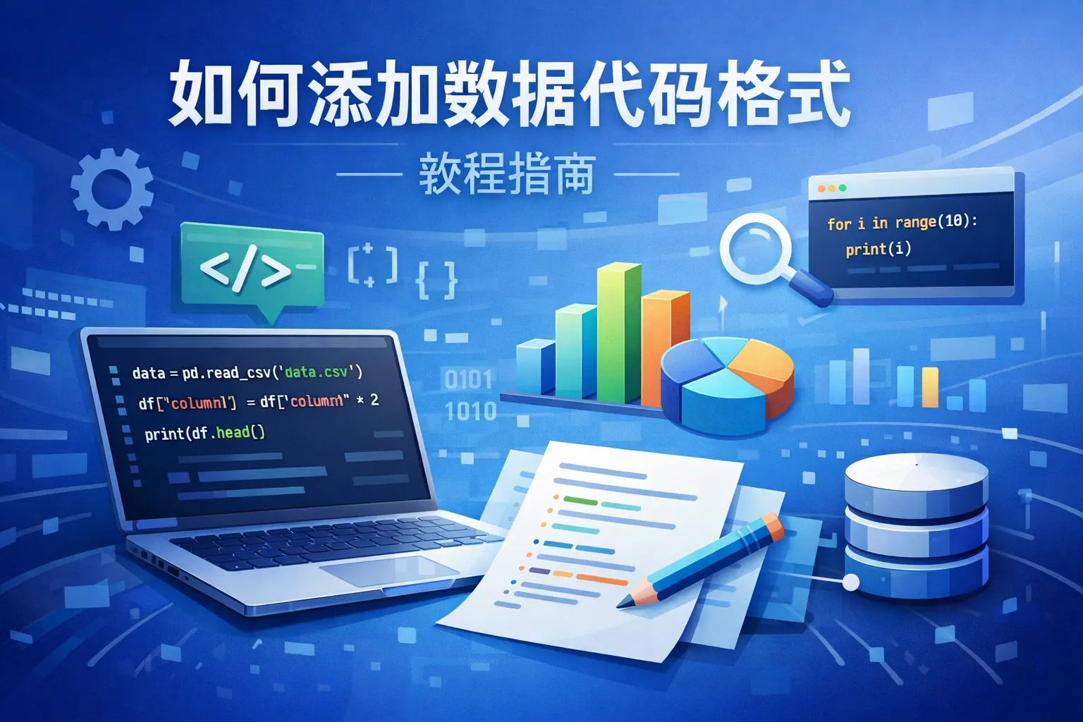 如何添加数据代码格式