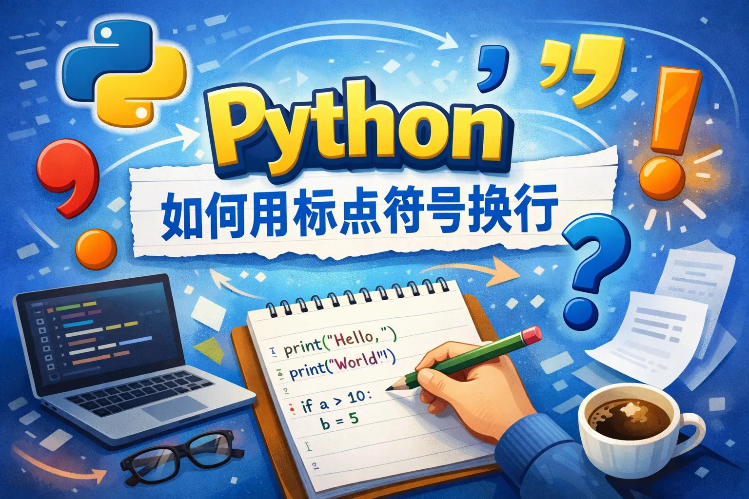python如何用标点符号换行