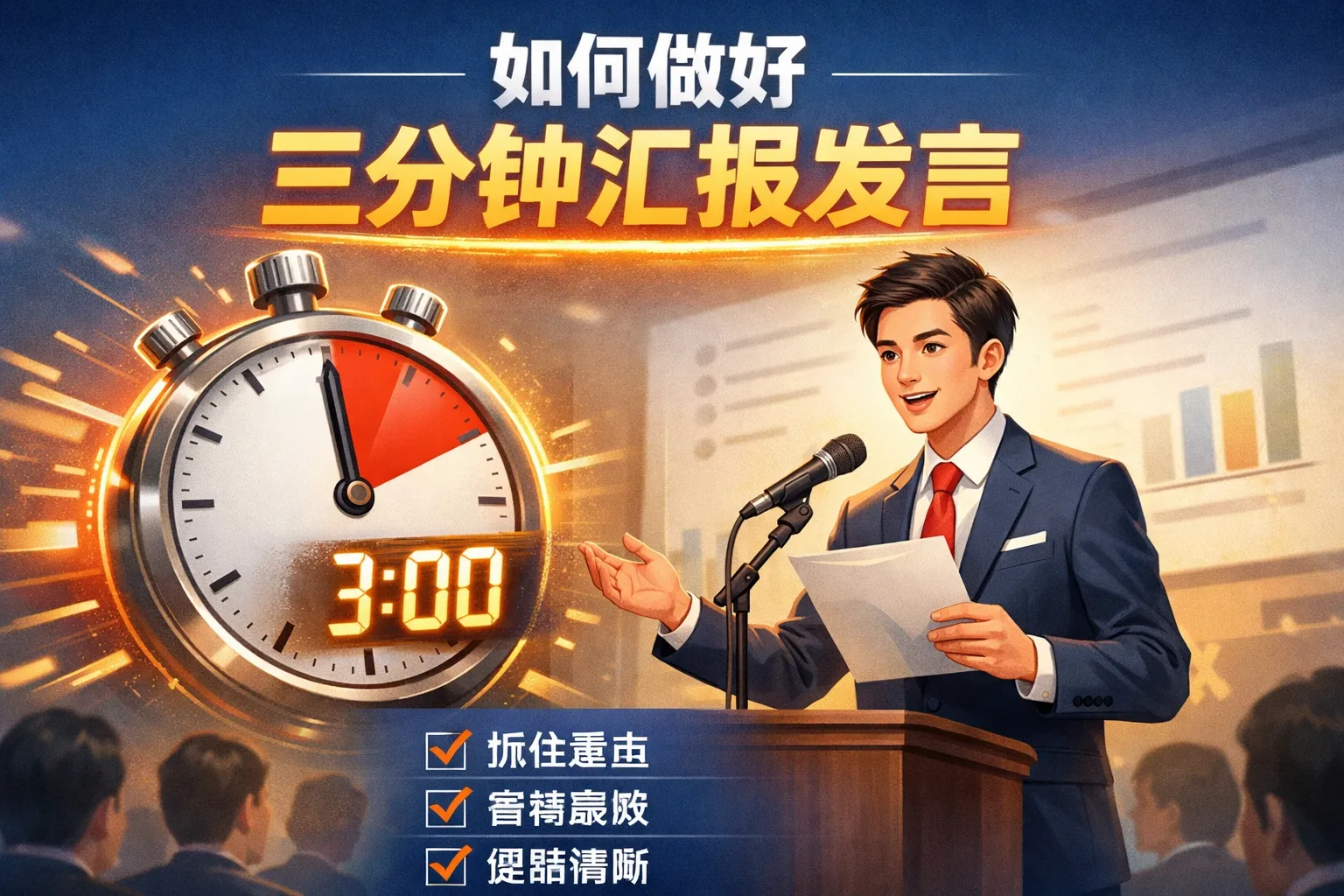 如何做好三分钟汇报发言