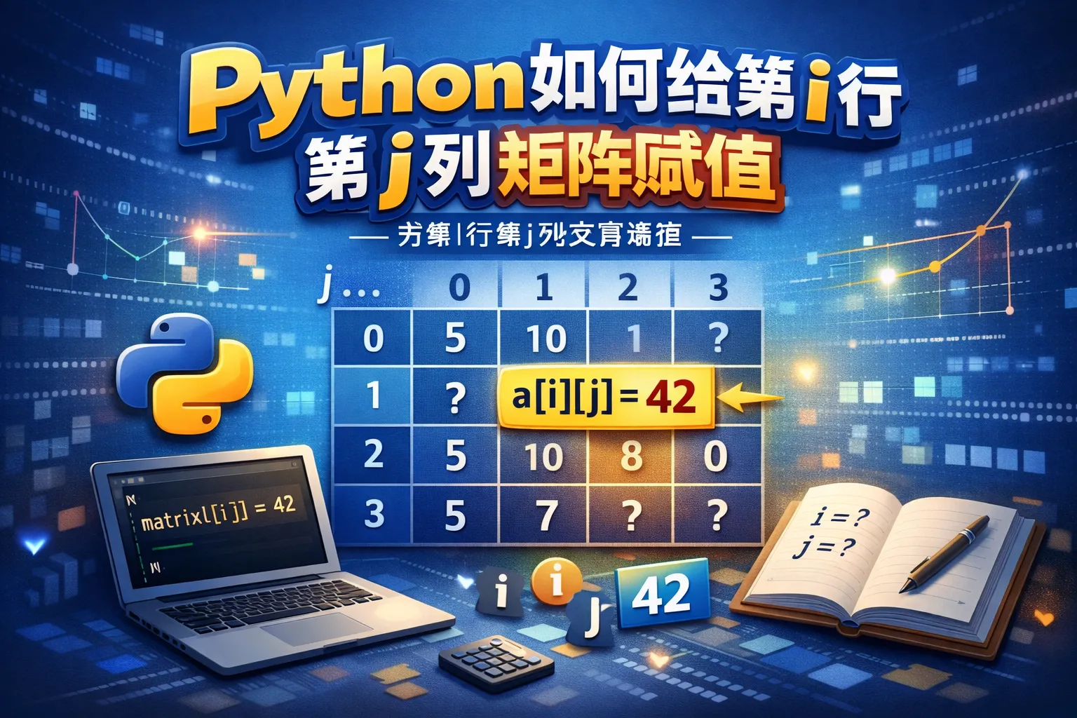 python如何给第i行第j列矩阵赋值