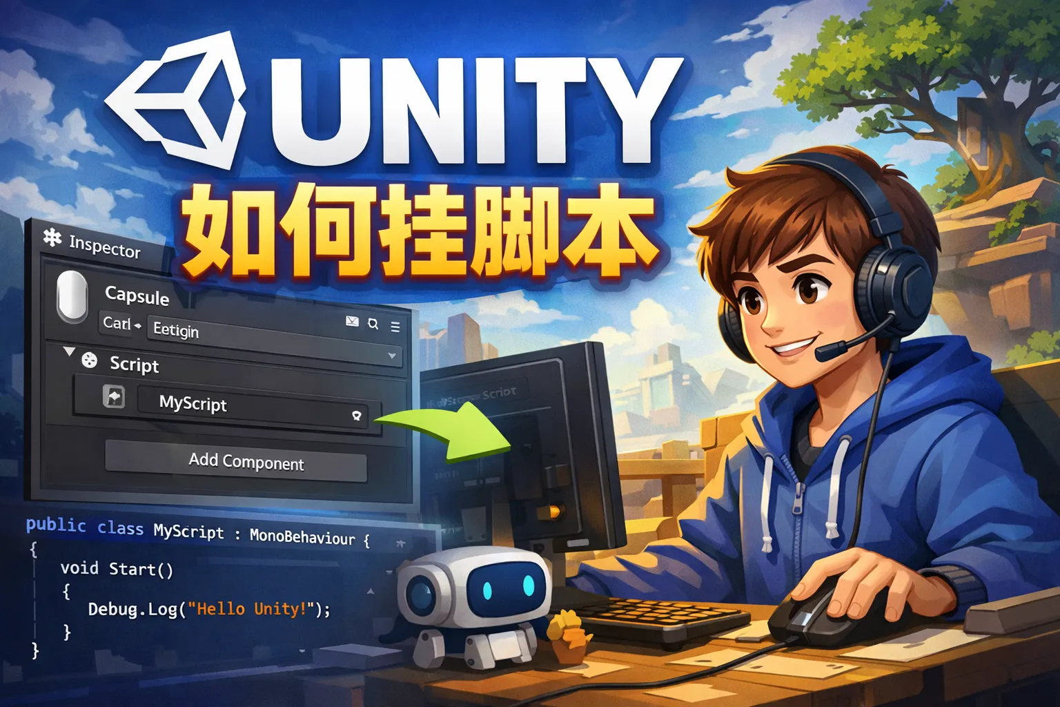 unity如何挂脚本