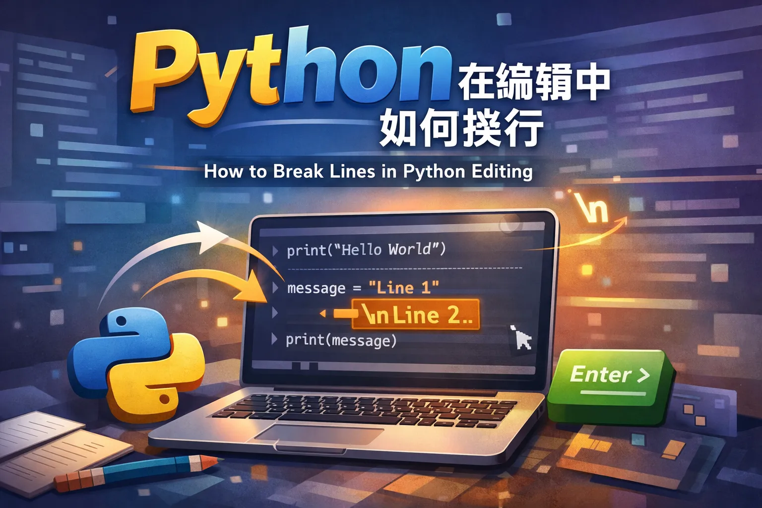 python在编辑中如何换行