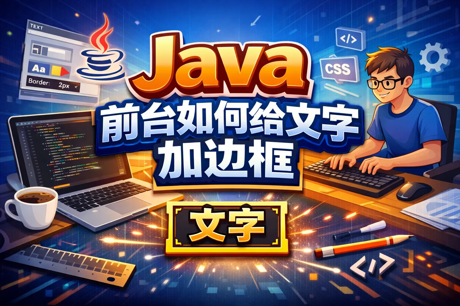 Java前台如何给文字加边框