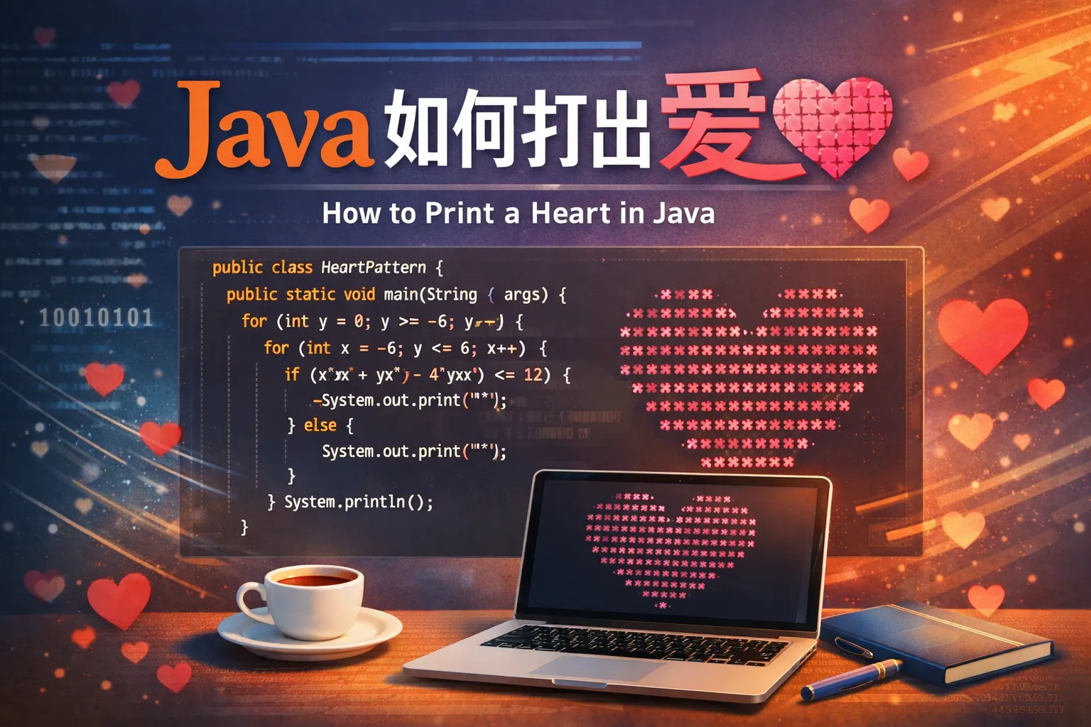 java如何打出爱心
