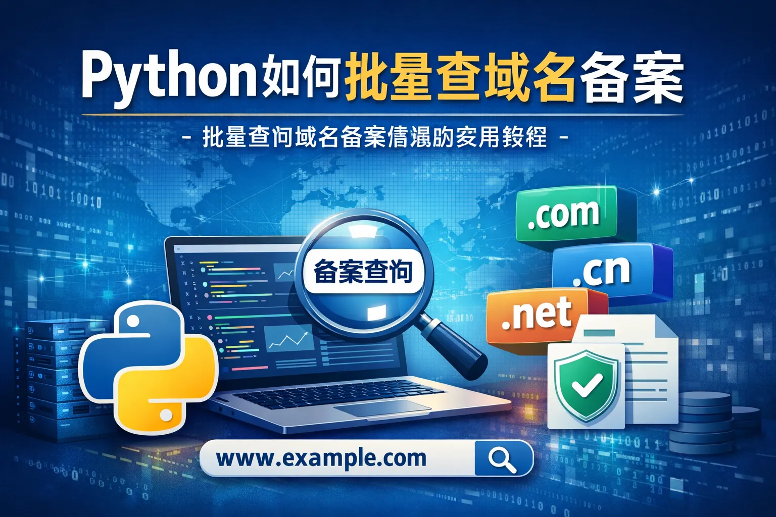 python如何批量查域名备案