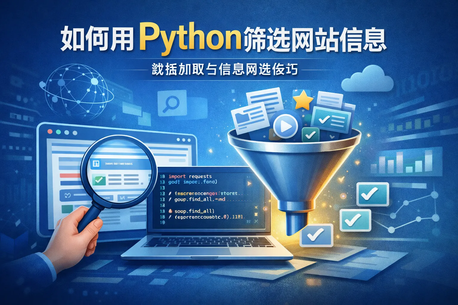 如何用python筛选网站信息