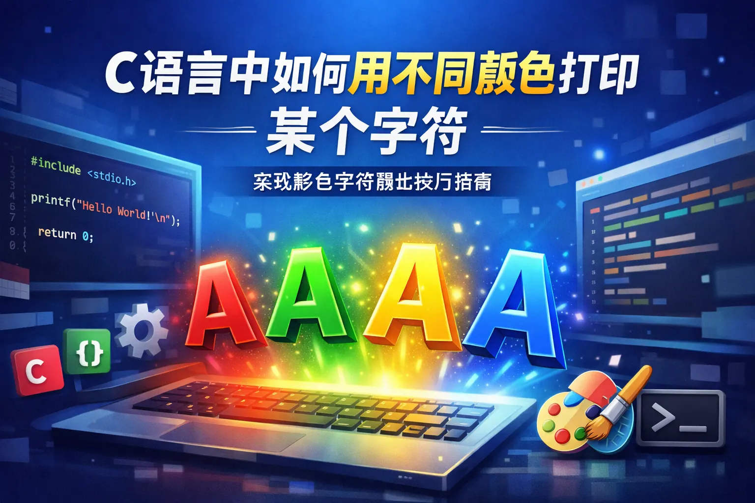 c语言中如何用不同颜色打印某个字符