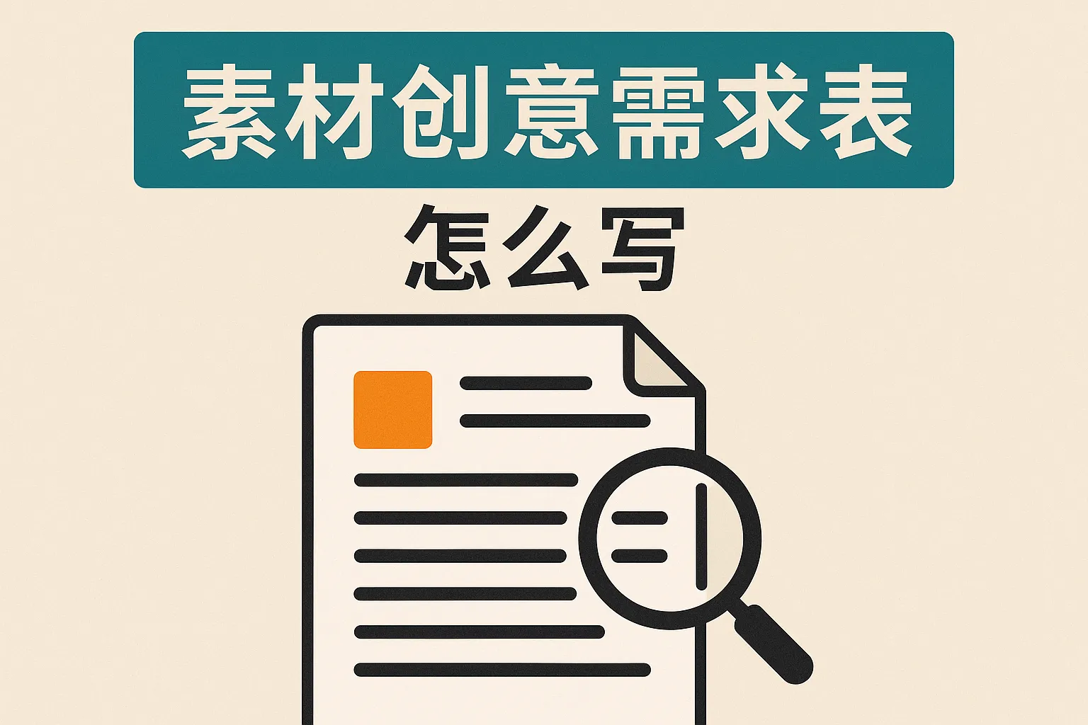 素材创意需求表怎么写